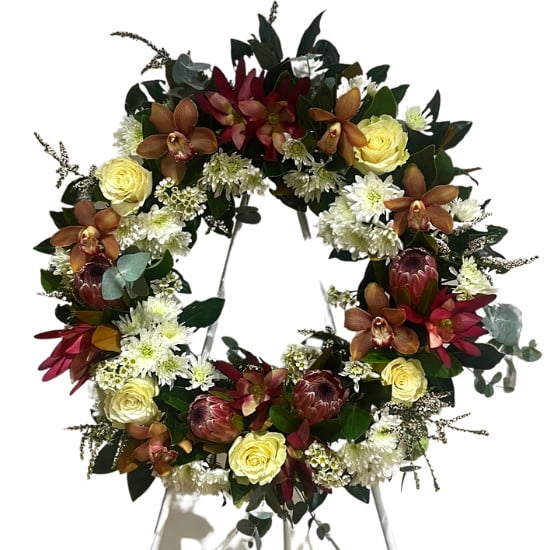 Native & Rose Funeral Wreath
