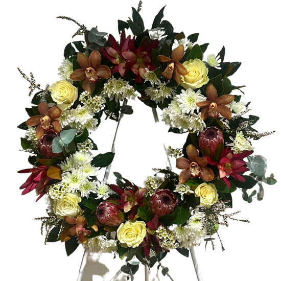 Sydney's freshest flowers delivered daily to your door! Native & Rose Funeral Wreath